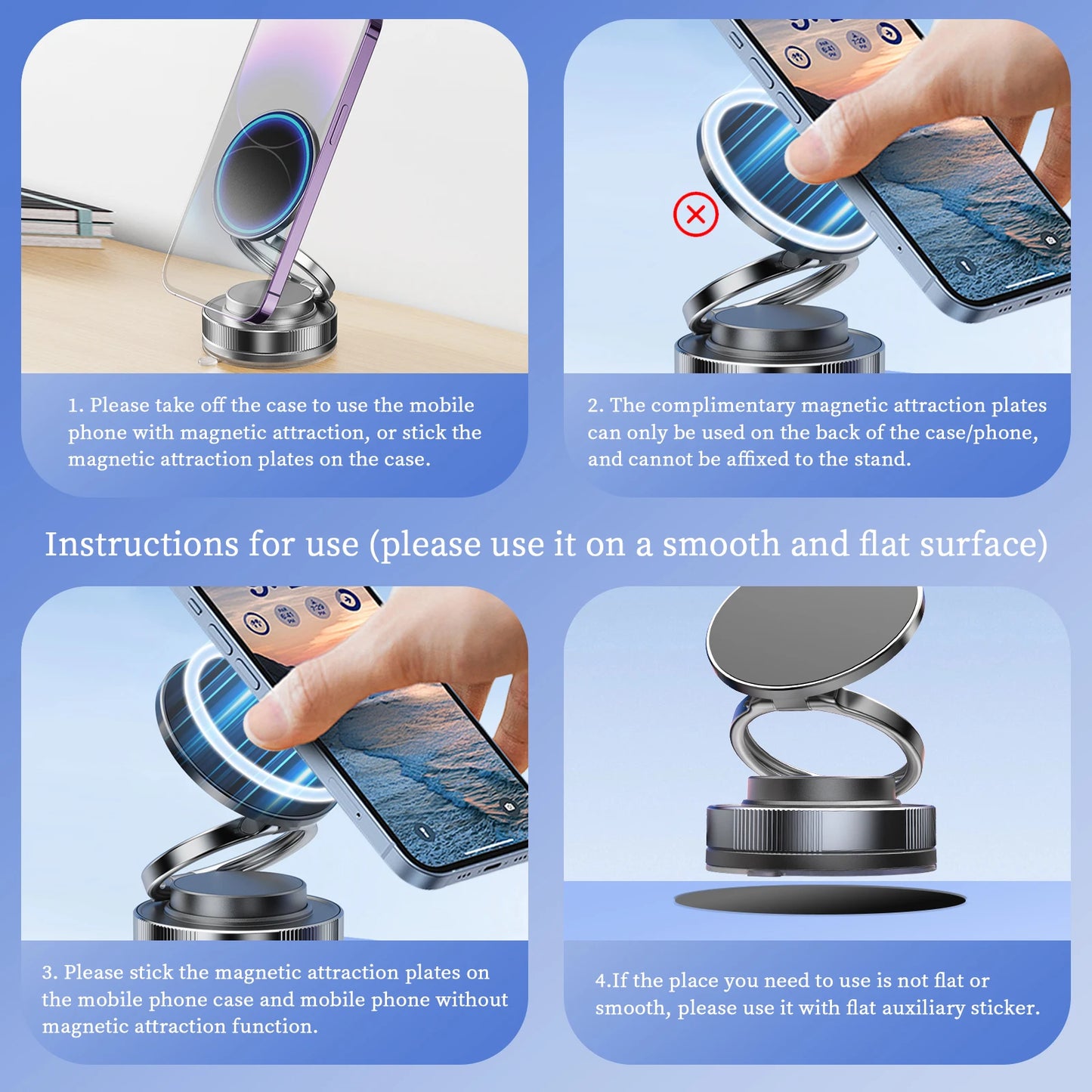 Adjustable Magnetic Phone Holder for Multiple Uses