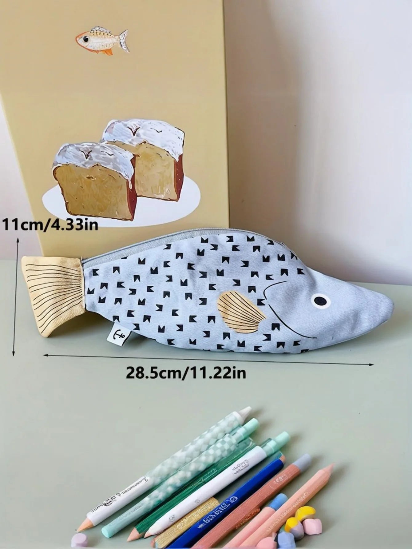 Small Fish Grouper Storage Bag Versatile and Funny Creative Storage Bag Epinephelus Pencil Case Peaceful Pleasures Health and Wellness