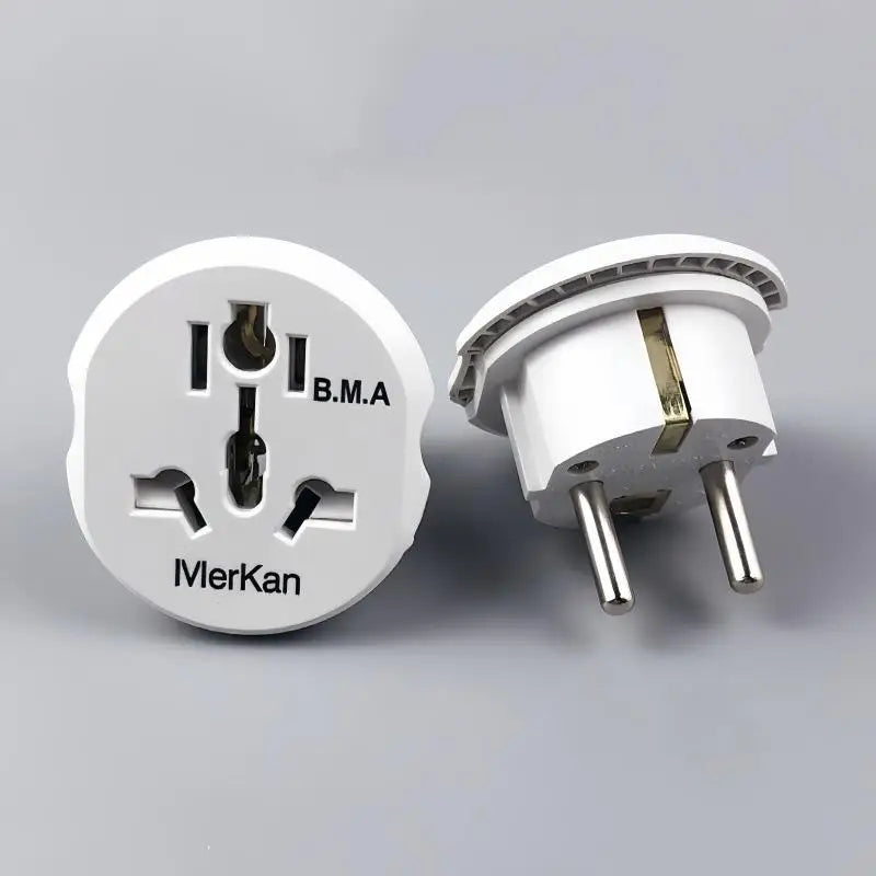 New 1Pc High Quality Universal AU US UK CN To EU KR Wall Socket EU Plug Adapter 16A 250V Travel Adapter Converter 2 Round Socket Peaceful Pleasures Health and Wellness