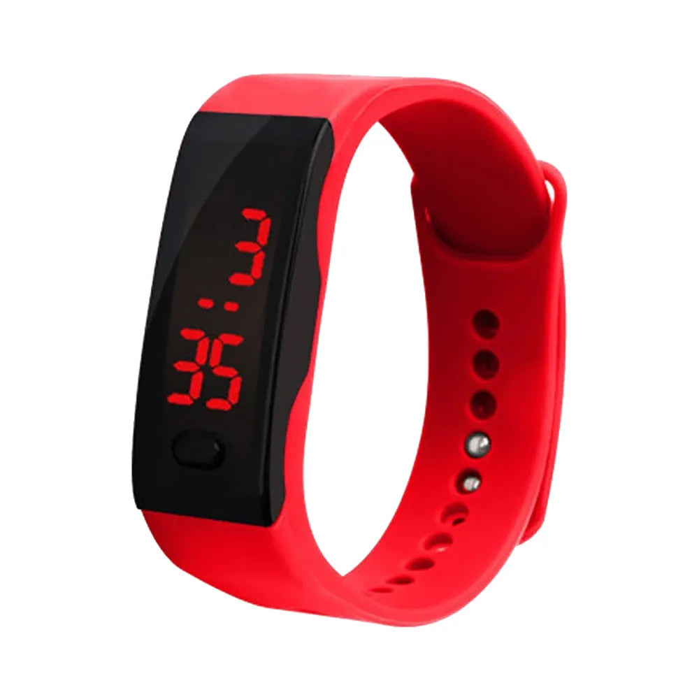 Led Digital Display Bracelet Student Electronic Watch Children'S Outdoor Sports Watch Silicone Watch Children'S Gift Relojes Peaceful Pleasures Health and Wellness Red