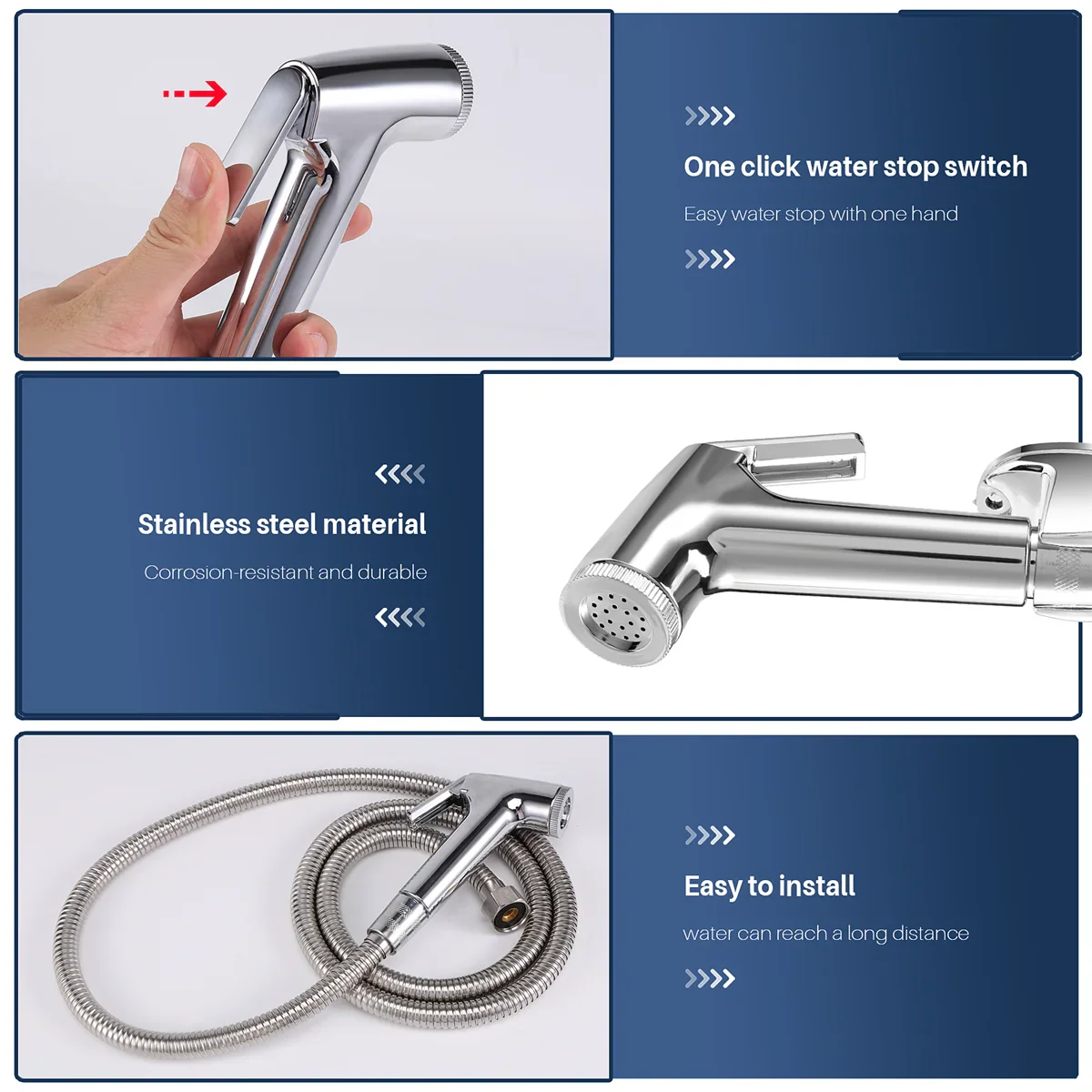 Handheld Bidet Sprayer Set with 1.5m Hose & Wall Holder