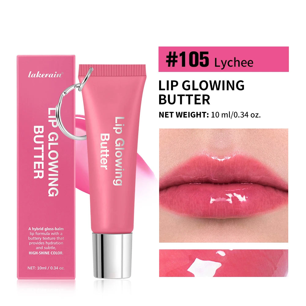 Lips Glosses Keychain 2in1 Design Long Lasting Moisturizing Pink Nourish Lipstick Glowing Butter Makeup Care Shine Cosmetics Peaceful Pleasures Health and Wellness 5Lychee