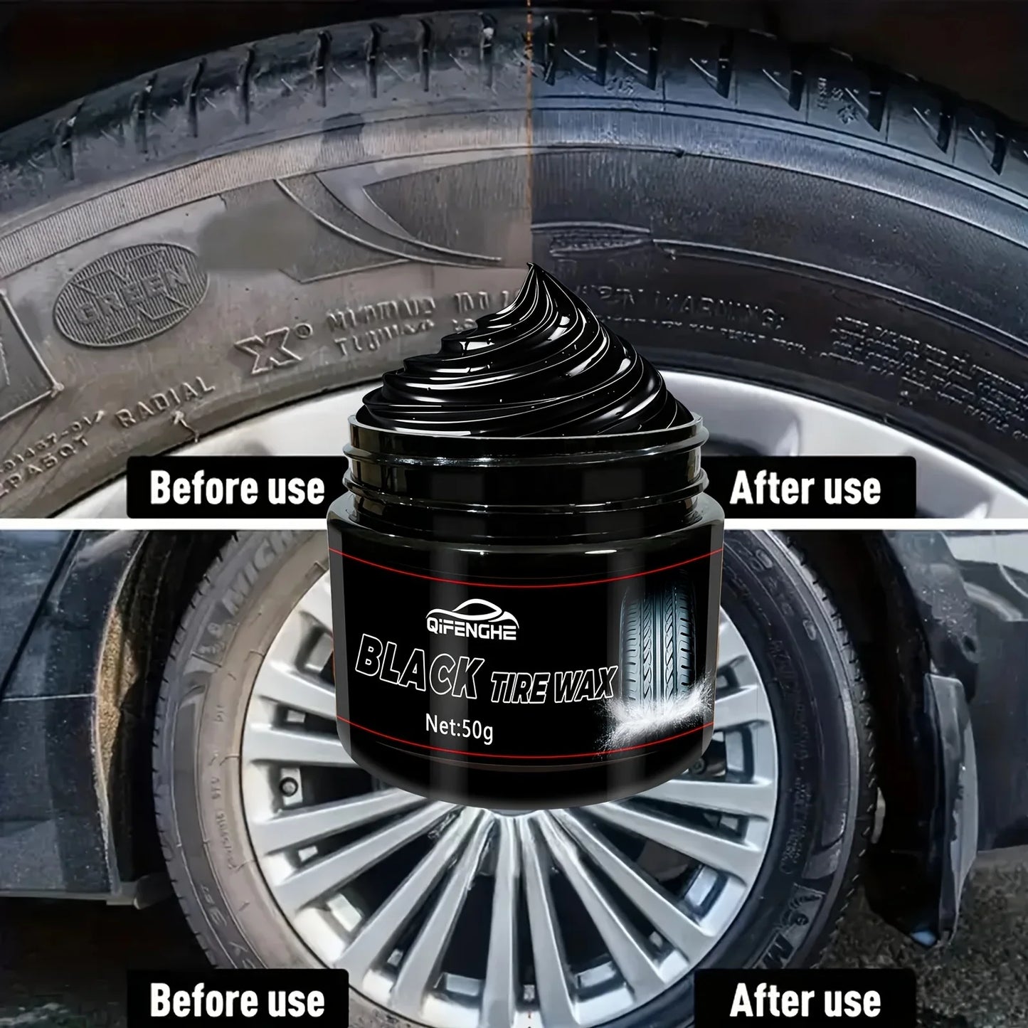 Tire Shine & Car Plastic Restorer Wax Coating – Crystal Clear