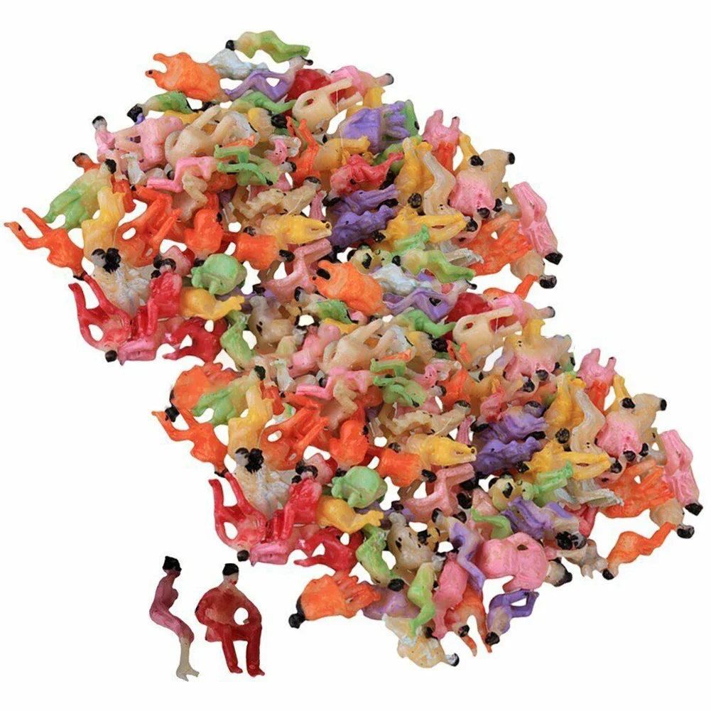 200pcs Painted Model People Figures | 1:100 HO TT Scale Railway