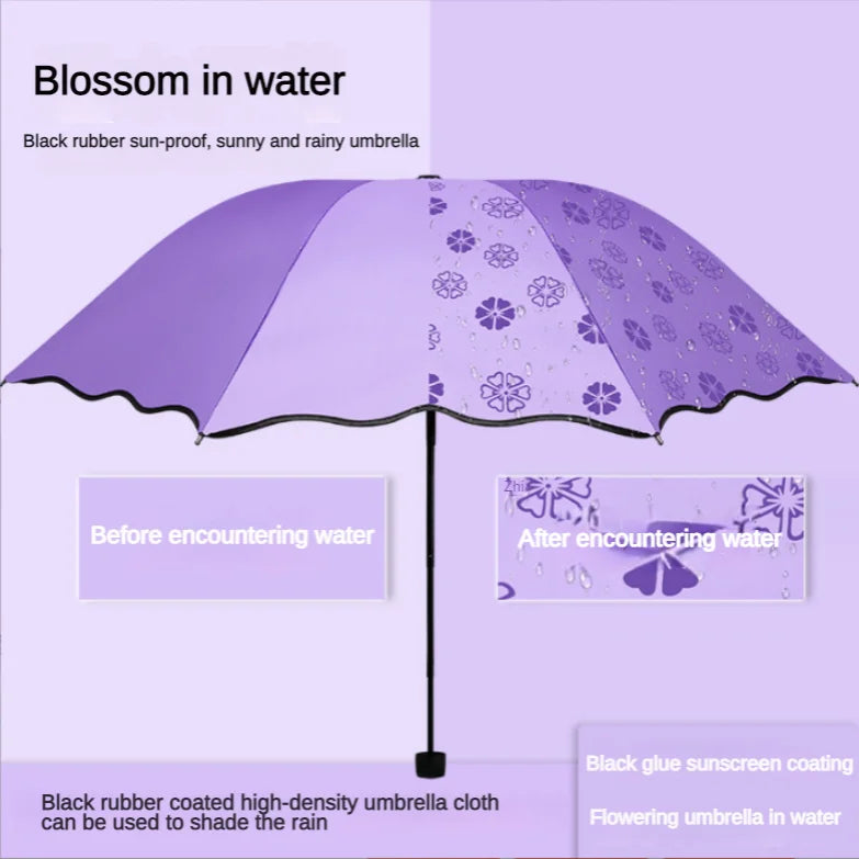 Magic Folding Umbrella – Windproof, UV Protection & Rain Pattern