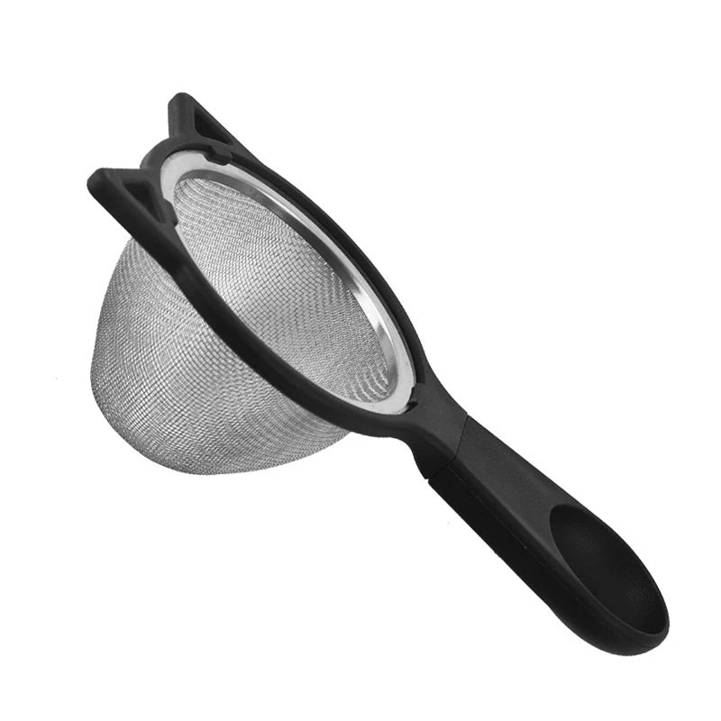 Stainless Steel Fine Mesh Strainer | Coffee, Flour & Cooking Fine Mesh Strainer Peaceful Pleasures Health and Wellness Black