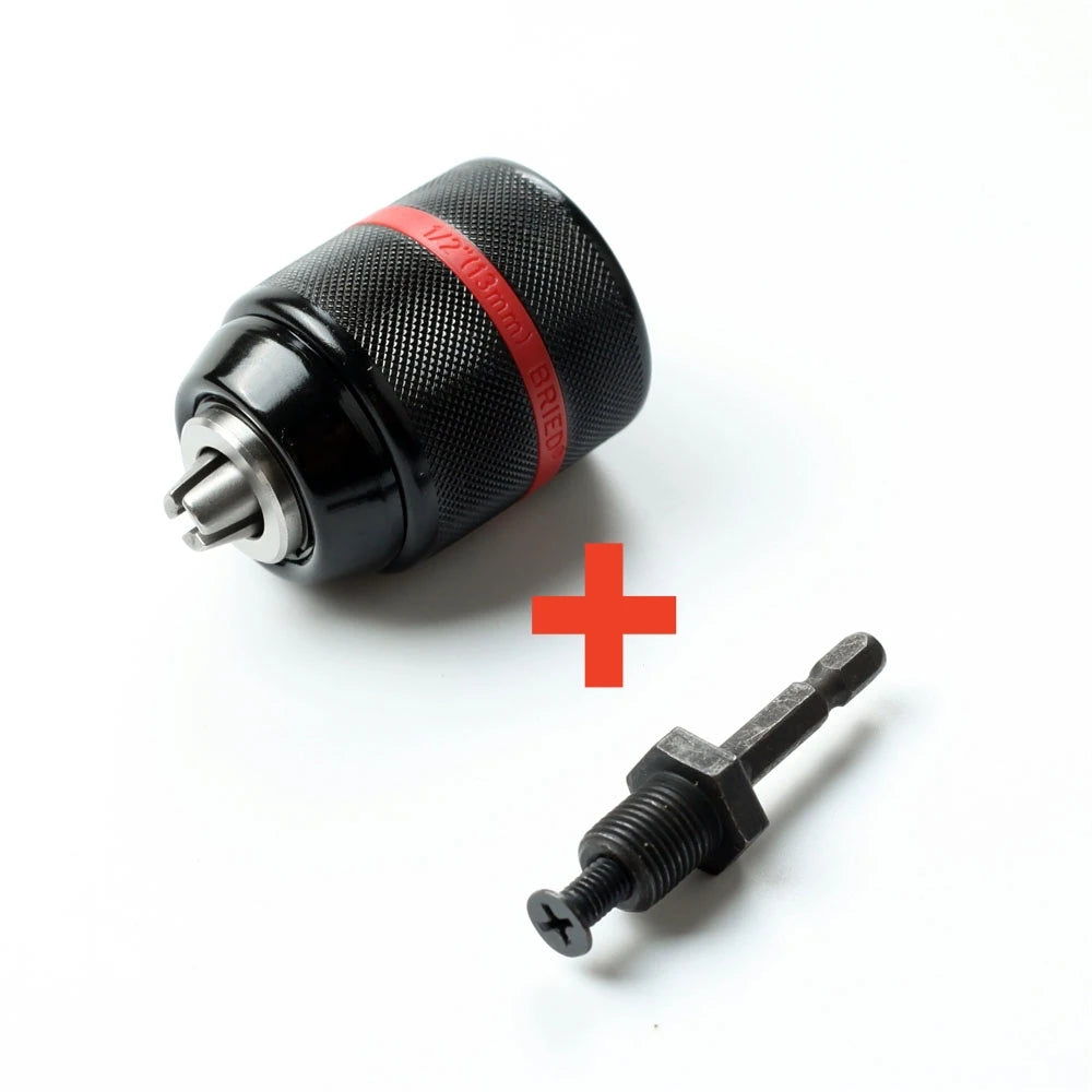 Keyless Drill Chuck 1/2-20UNF 2–13mm Self-Tightening 3-Jaw Peaceful Pleasures Health and Wellness Chuck and Hex Shank