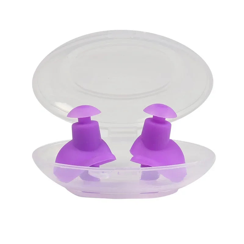 Swimming Earplugs for Diving, Surf and Water Sports, Silicone Waterproof, Anti Noise and Dustproof Plugs Peaceful Pleasures Health and Wellness Pink