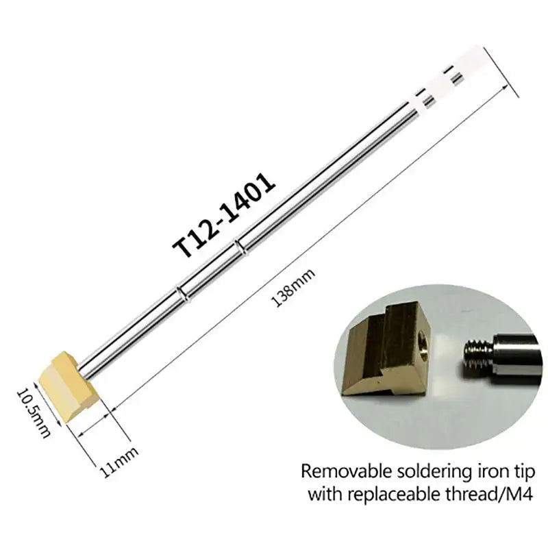 T12 Soldering Iron Tips 1401/1406 – Copper Spatula Replacement