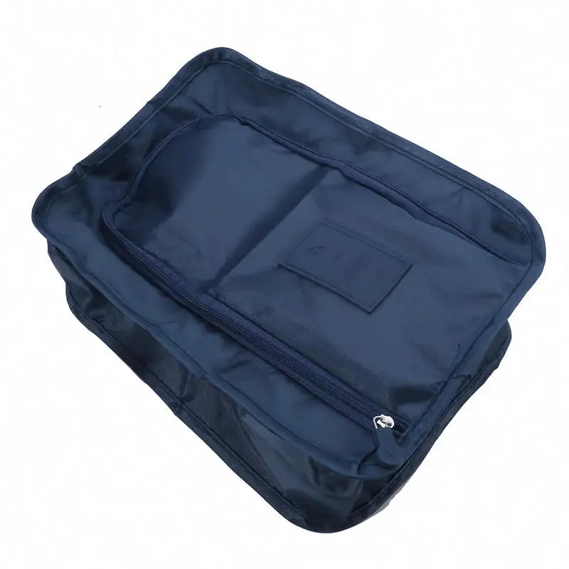 Portable Shoe Bags Travel Holds Multifunction Folding Storage Handbag High Capacity Mini Solid Color Shoe Pouch Organizer Peaceful Pleasures Health and Wellness 2pcs Deep blue