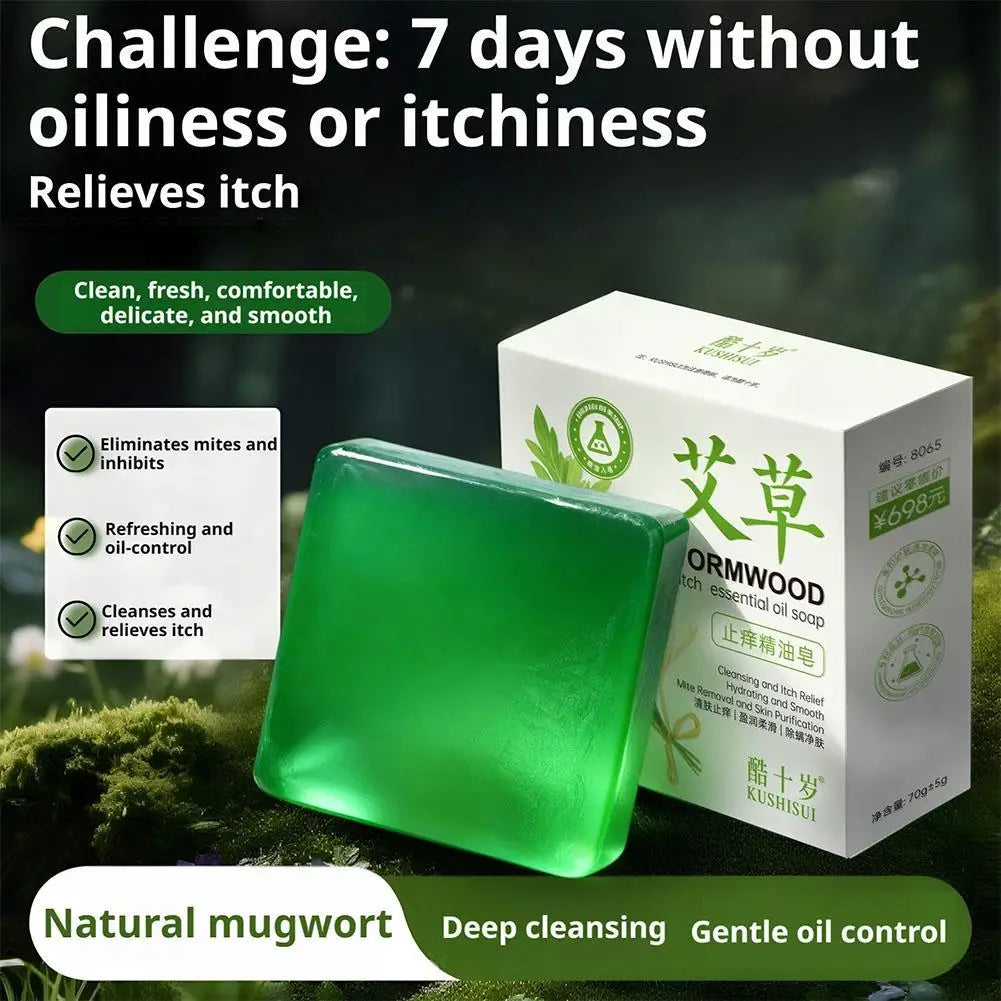 Wormwood herb essential oil soap, natural organic wormwood extract essence, facial cleansing soap, brighten skin color, nourish Peaceful Pleasures Health and Wellness