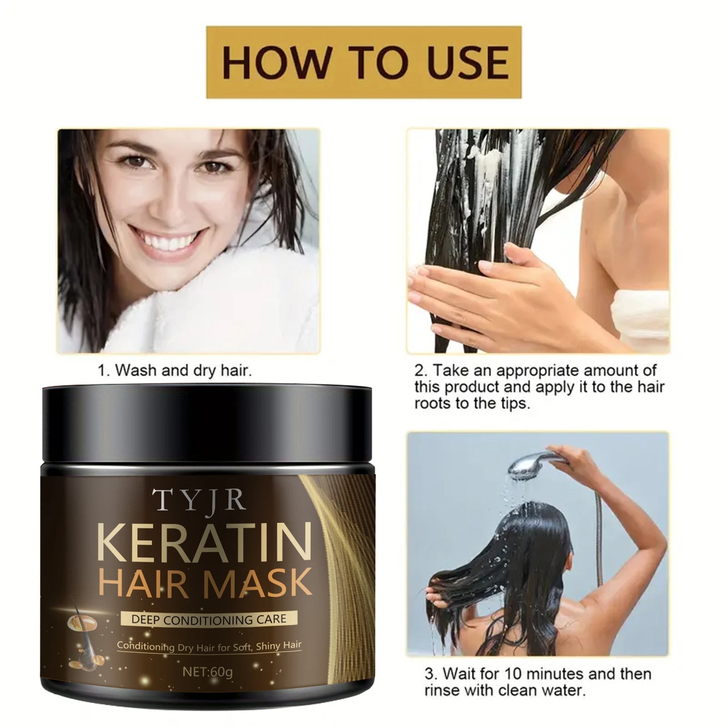 Keratin Hair Mask Deep Repair Treatment – All Hair Types 60g