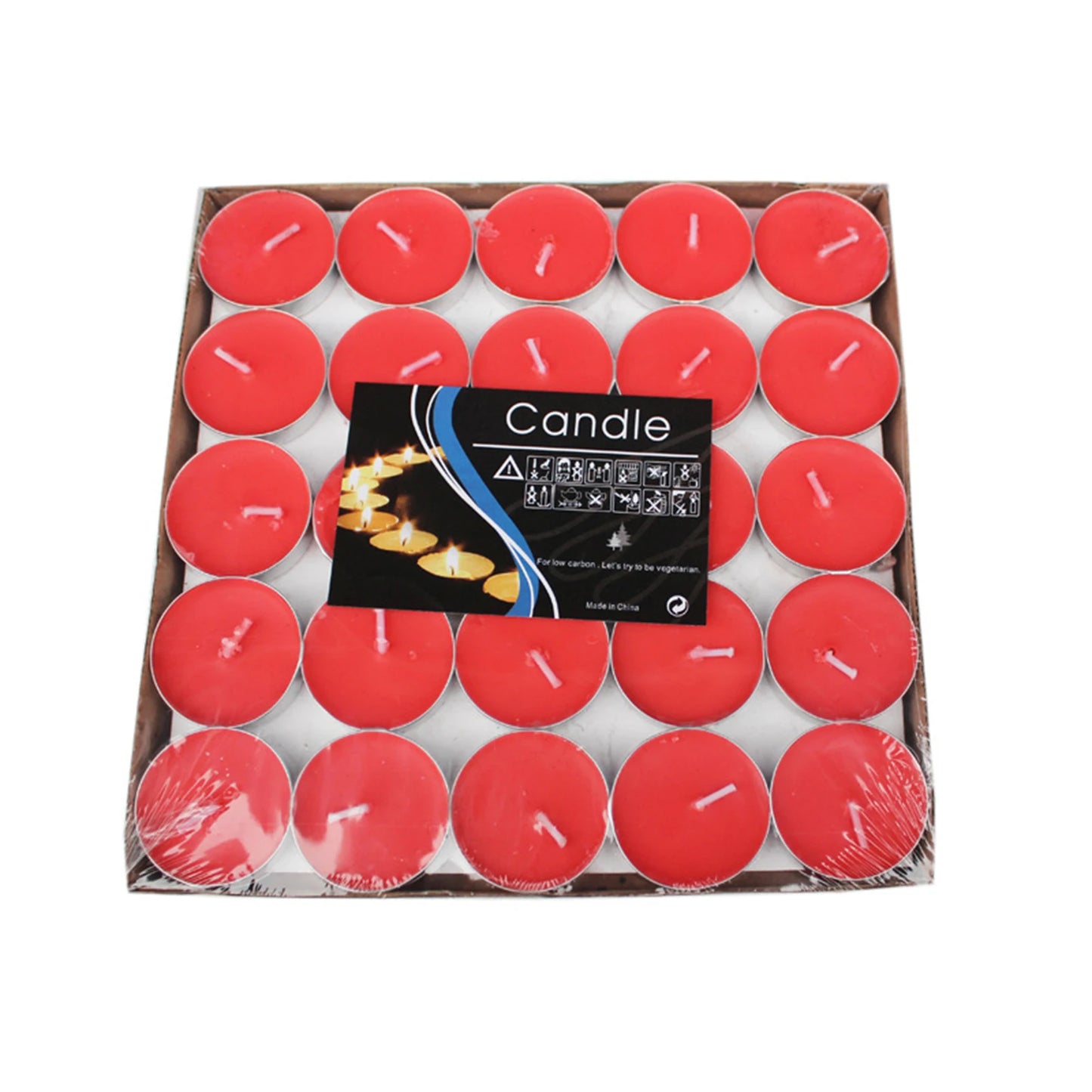 50Pcs Tea Lights Flameless Candles Long Lasting Paraffin Tea Candles for Bedroom Indoors Night Peaceful Pleasures Health and Wellness