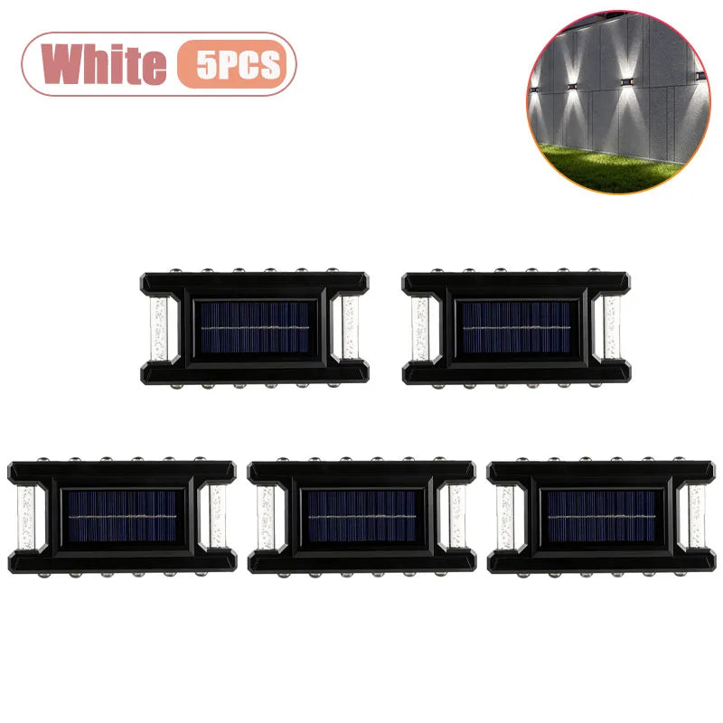 Solar Wall Wash Lights Outdoor IP65 Warm White LED – 1–5 Pack