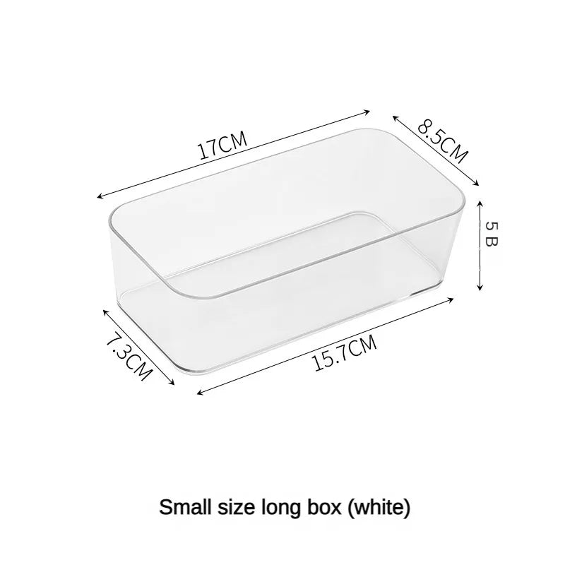 Clear Plastic Desk Drawer Organizer & Makeup Storage Box