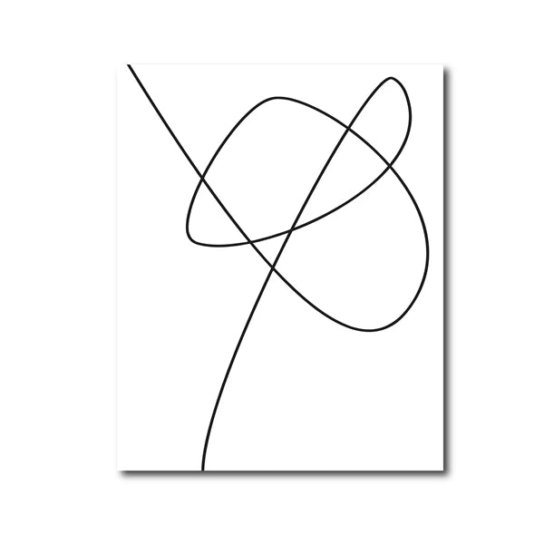 Modern Abstract Line Art Canvas Print | Black & White Wall Art