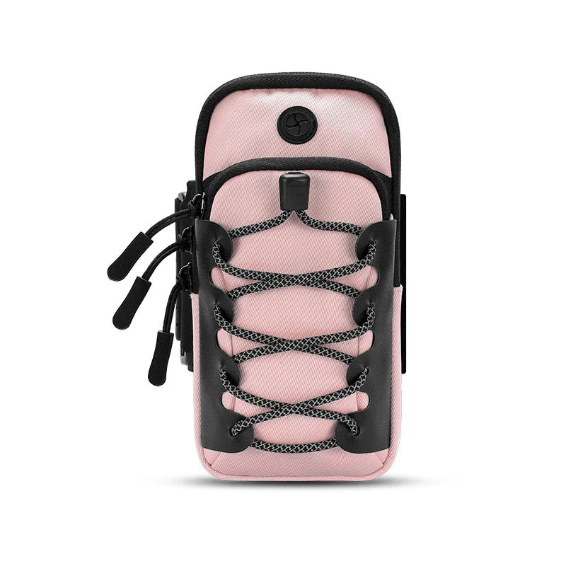 cell phone strap armband for cell phone running arm holder Running racing accessories Sport bag women Mobile phone wrist stand Peaceful Pleasures Health and Wellness Pink(7inch)