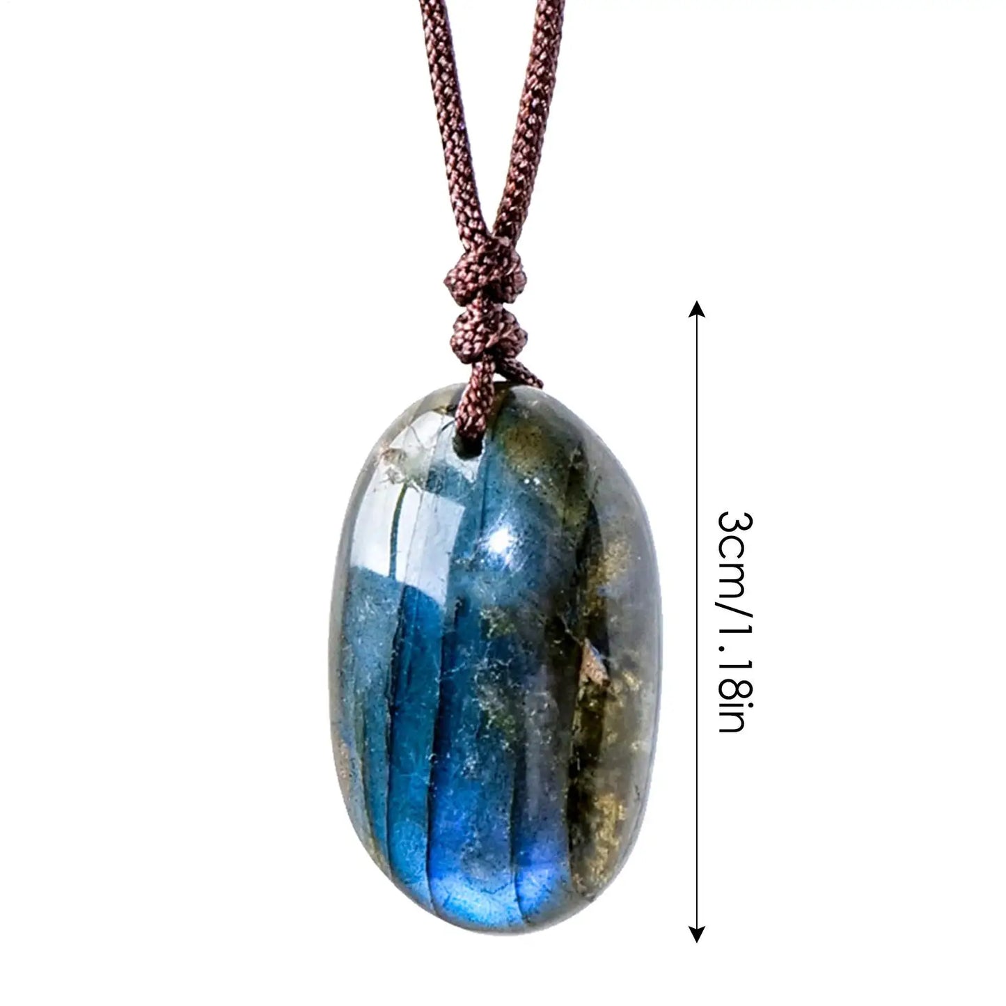 Blue Labradorite Moonstone Crystal Pendant Necklace | Boho