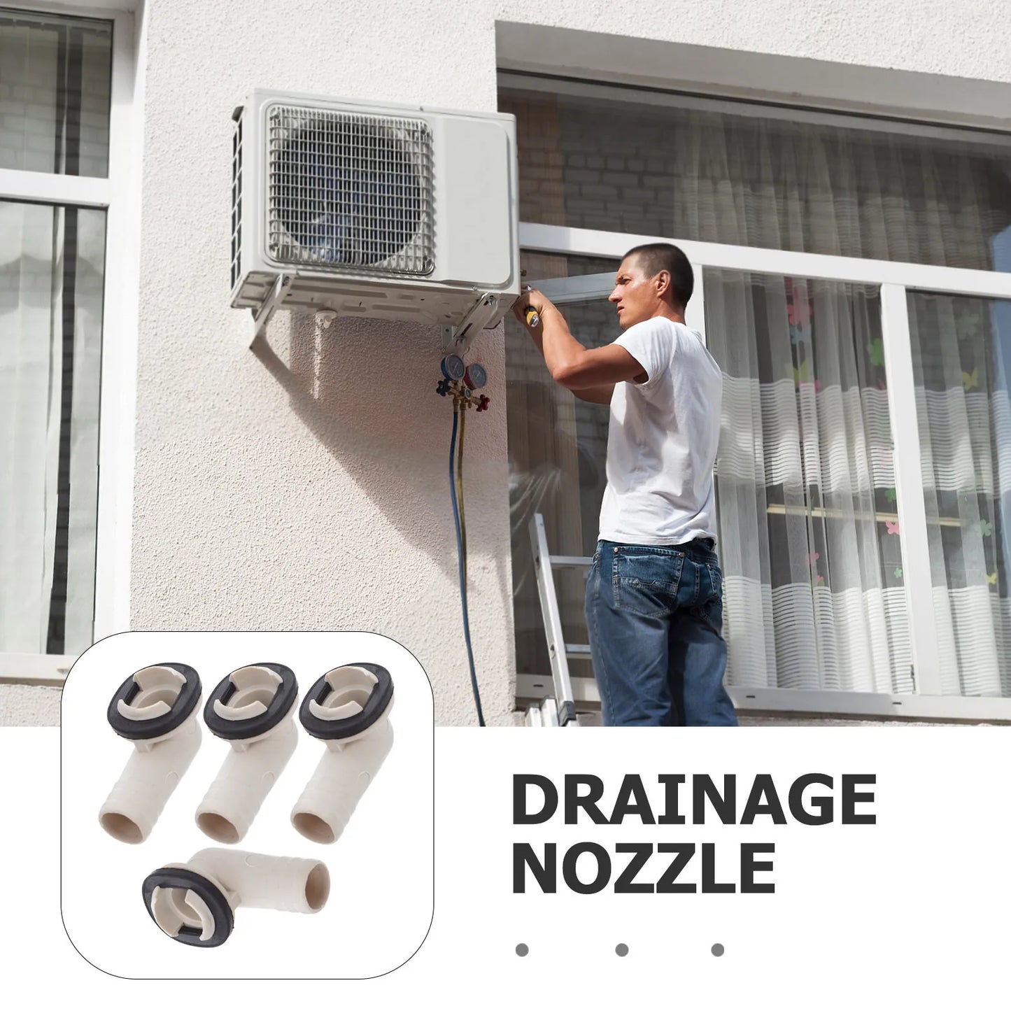 4 Pcs Hose Ac Drain Pipe Adapter PP Air Conditioner Connecting Tube Conditioning Peaceful Pleasures Health and Wellness