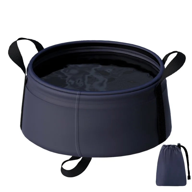Portable Folding Basin 8.5L – Collapsible Travel Wash Bowl Folding Wash Basin Peaceful Pleasures Health and Wellness Blue