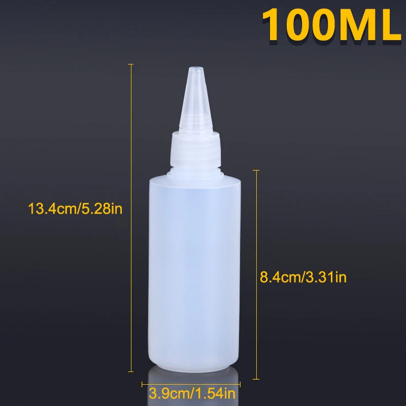 10-1000ML Empty Plastic Squeeze Dropper Bottle With Screw Cap Semi-transparent Eyes Liquid Ink Oil Paint Pigment Container Peaceful Pleasures Health and Wellness 100ml