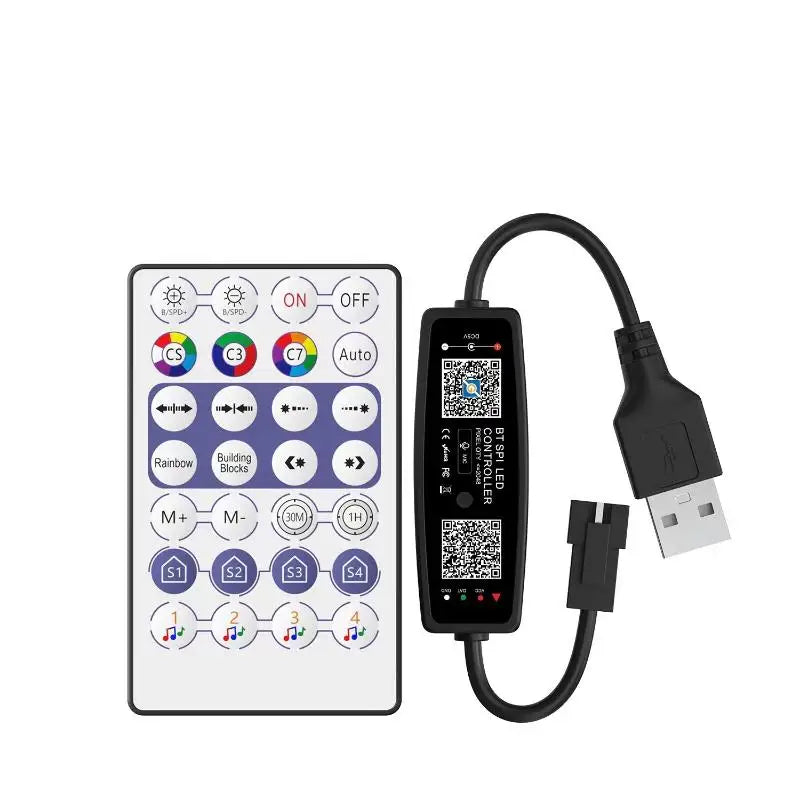WS2812B Bluetooth LED Controller – App & Music Sync, USB 5V