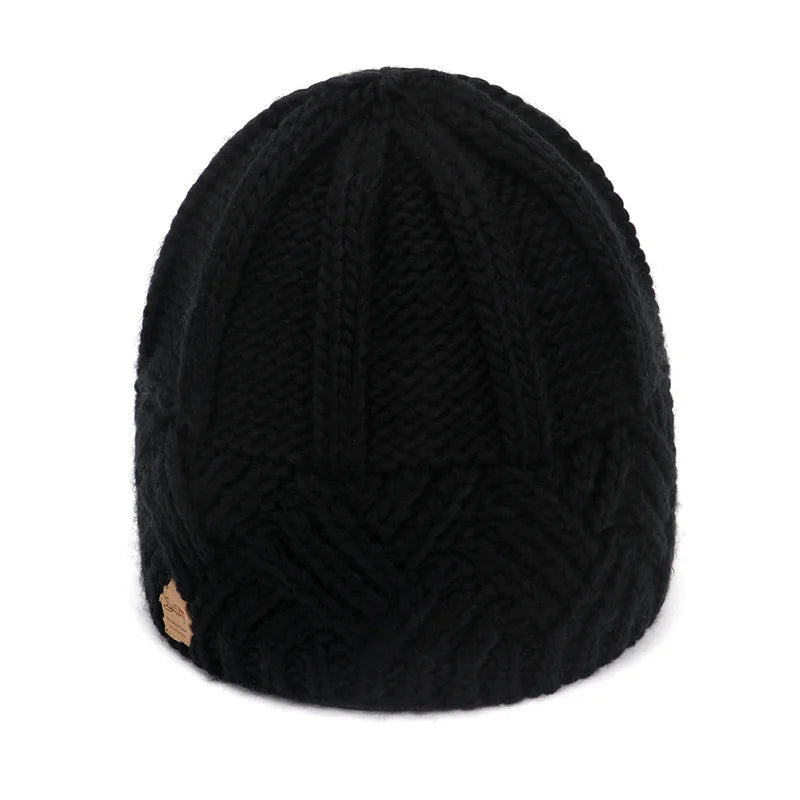 Women's 2026 Autumn Winter Beanie - Fashion Diamond Check Pattern, Soft Knitted Ski Cap, Vintage Warm Beanies Peaceful Pleasures Health and Wellness Black