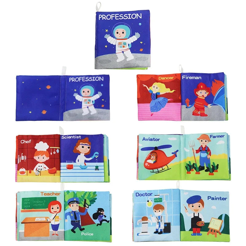 Baby Soft Cloth Books Rustle Sound Quiet Infant Early Learning
