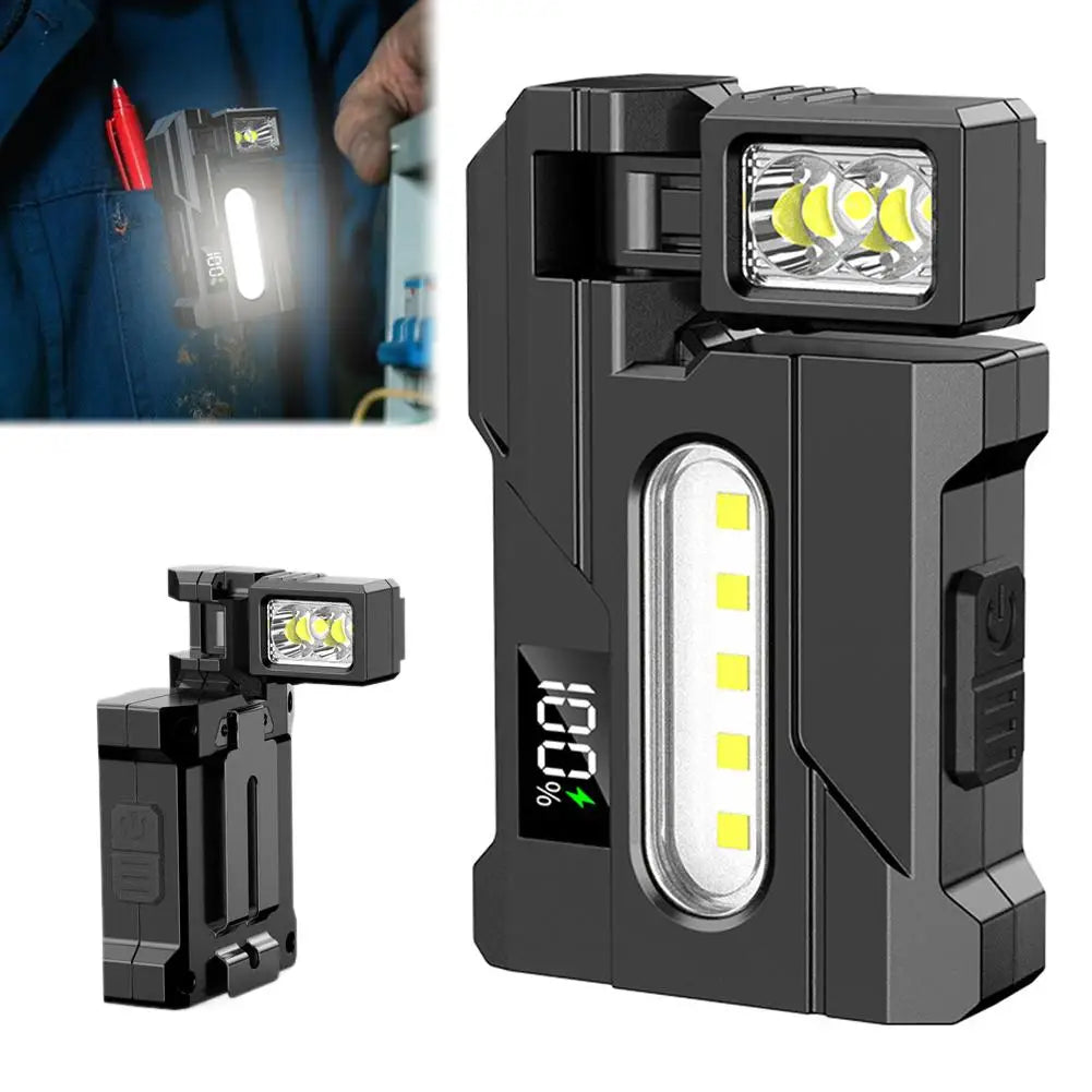 1200 Lumen COB LED Rechargeable Flashlight | Adjustable Work Light