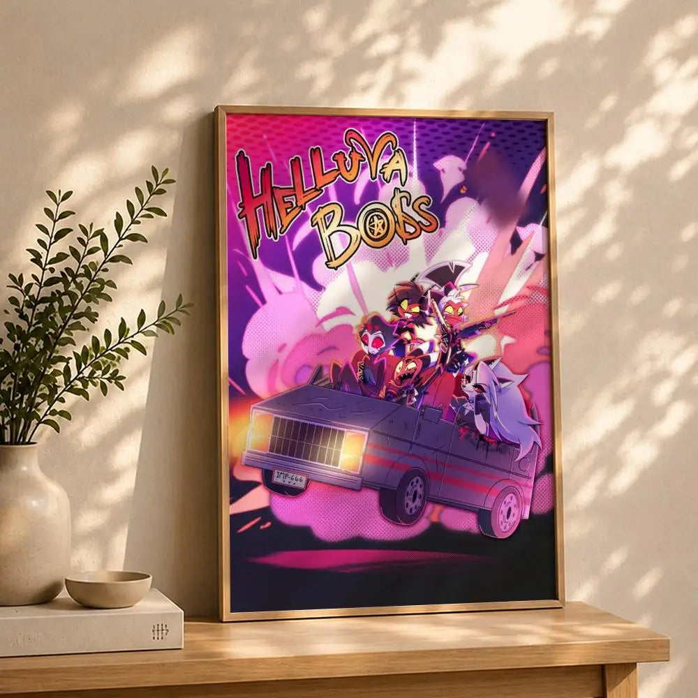 Animation H-Hazbin HotelS Poster HD Self Adhesive Waterproof Wall Art Ideal for Home Office Dorm Bedroom Great Gift Peaceful Pleasures Health and Wellness