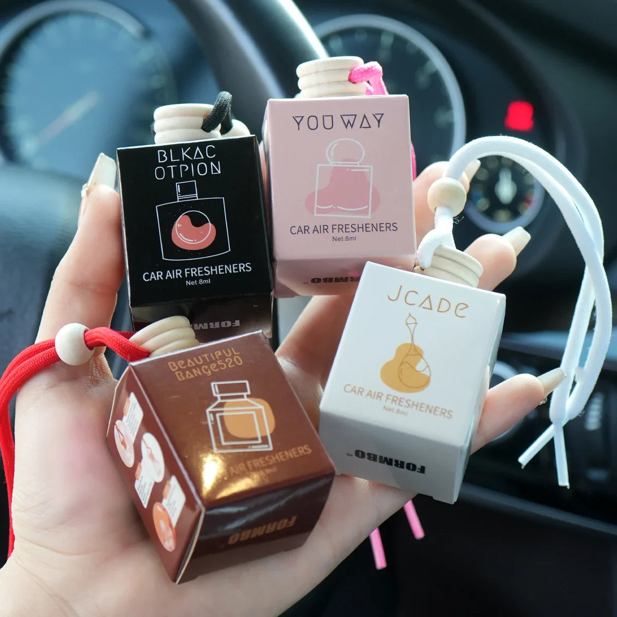 FORMBO 4-Pack Hanging Car Air Freshener – Long-Lasting Scent
