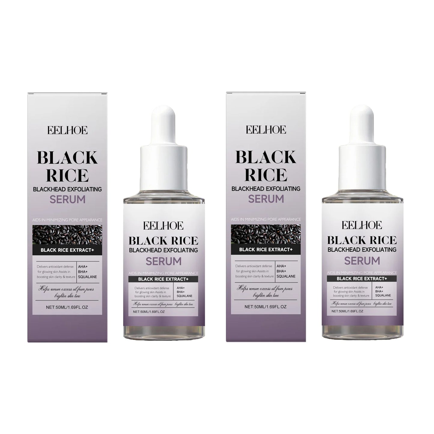 Black & White Rice Exfoliating Serum Set – BHA & Niacinamide