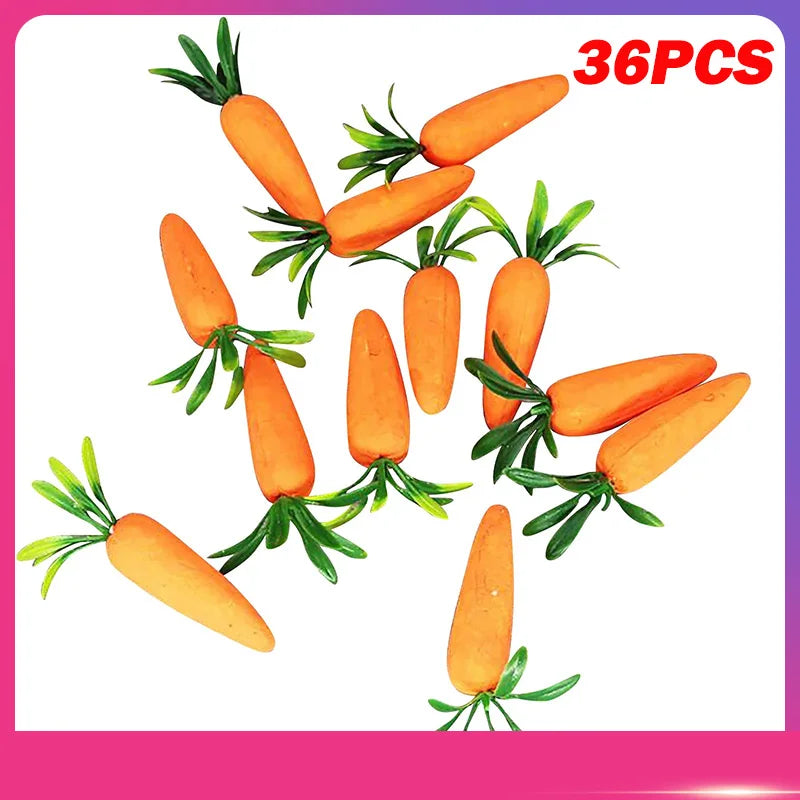 12 Artificial Foam Carrots Easter & Spring Party Decorations