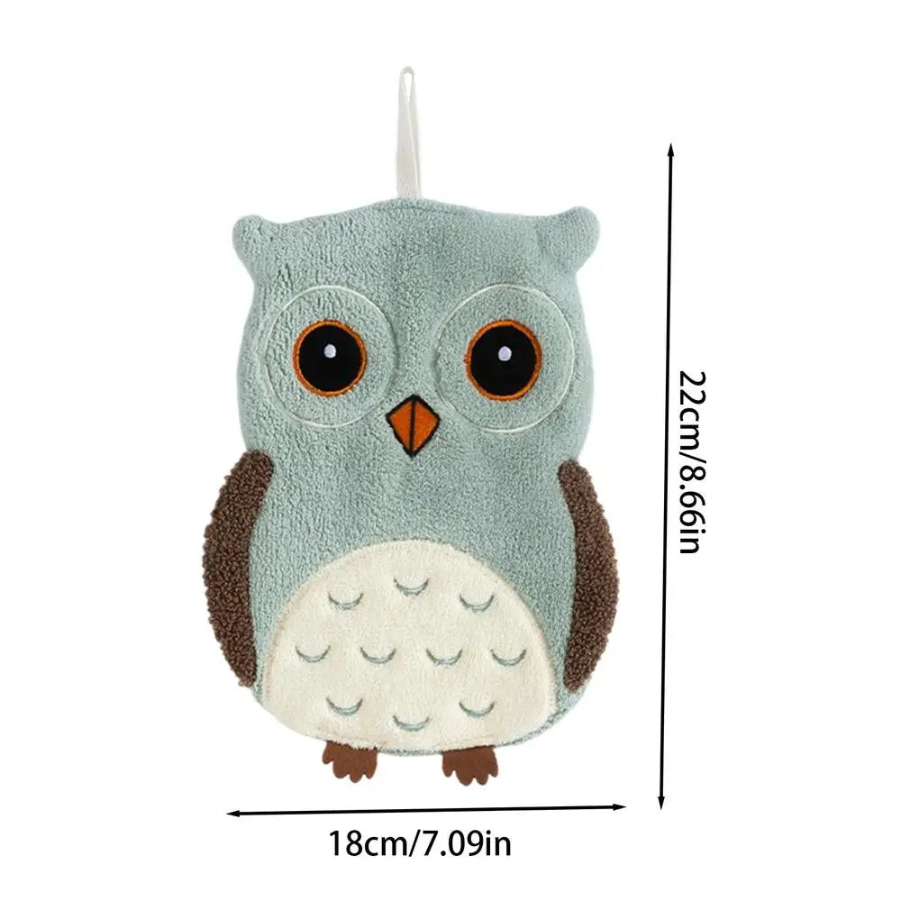 Cute Owl Hanging Hand Towel – Soft Kids Kitchen Bathroom