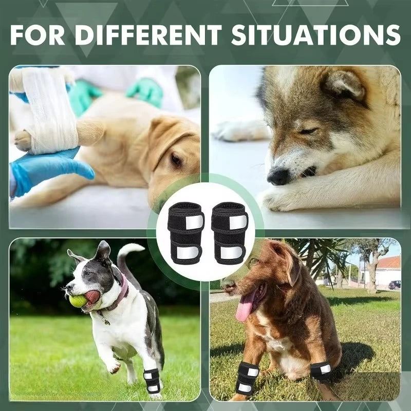 Adjustable Reflective Dog Knee & Leg Pads Joint Injury Protective Pet Dog Front Leg Safety Training Products Peaceful Pleasures Health and Wellness