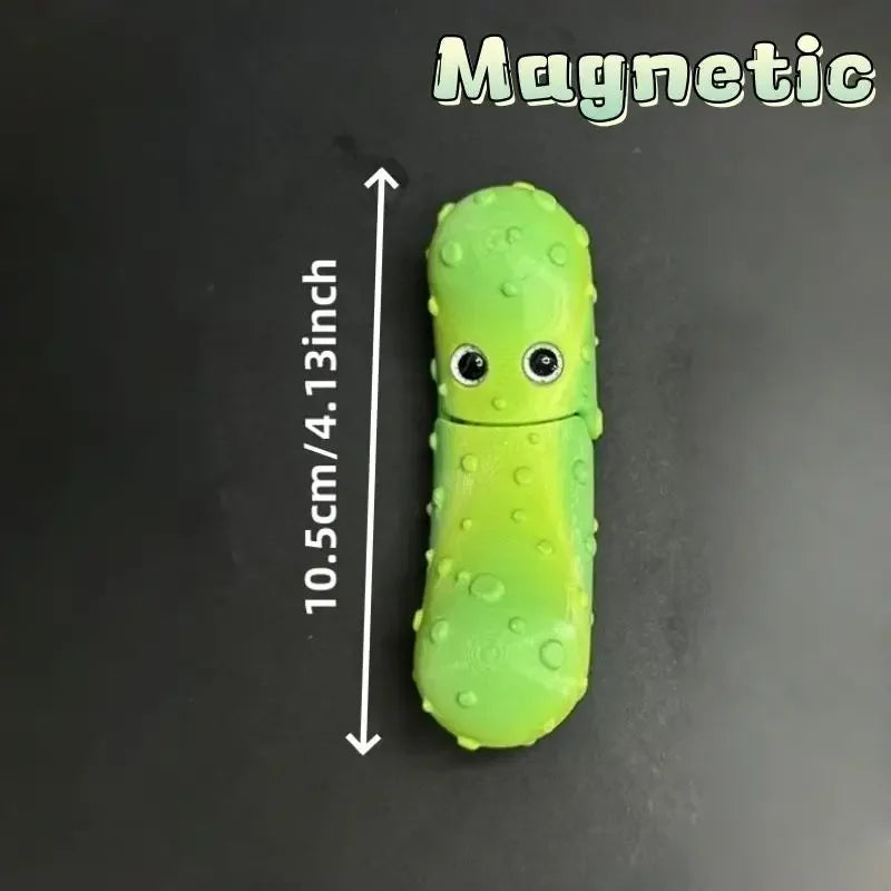 3D Printed Articulated Cucumber Figurine | Vegetable Desk Toy