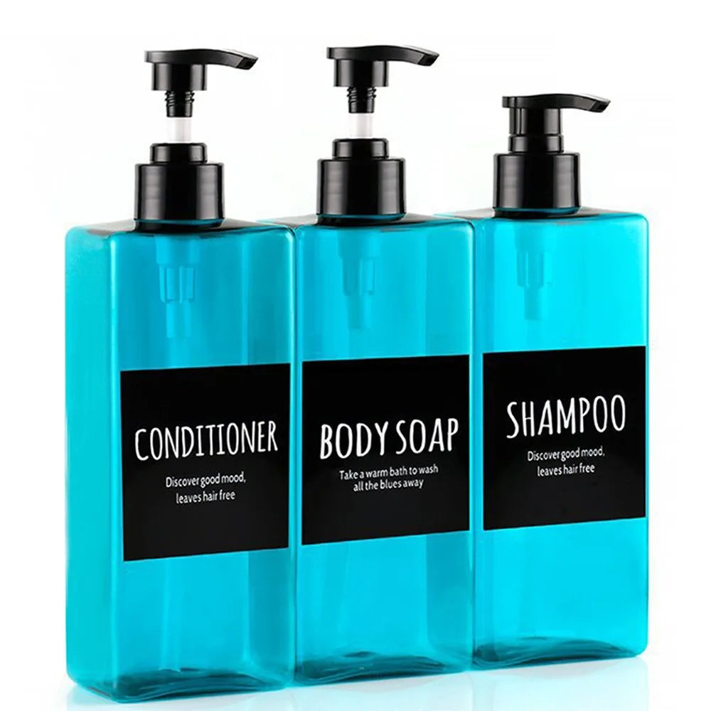 3-Pack 500ml Soap Dispenser Set with Labels | Bathroom