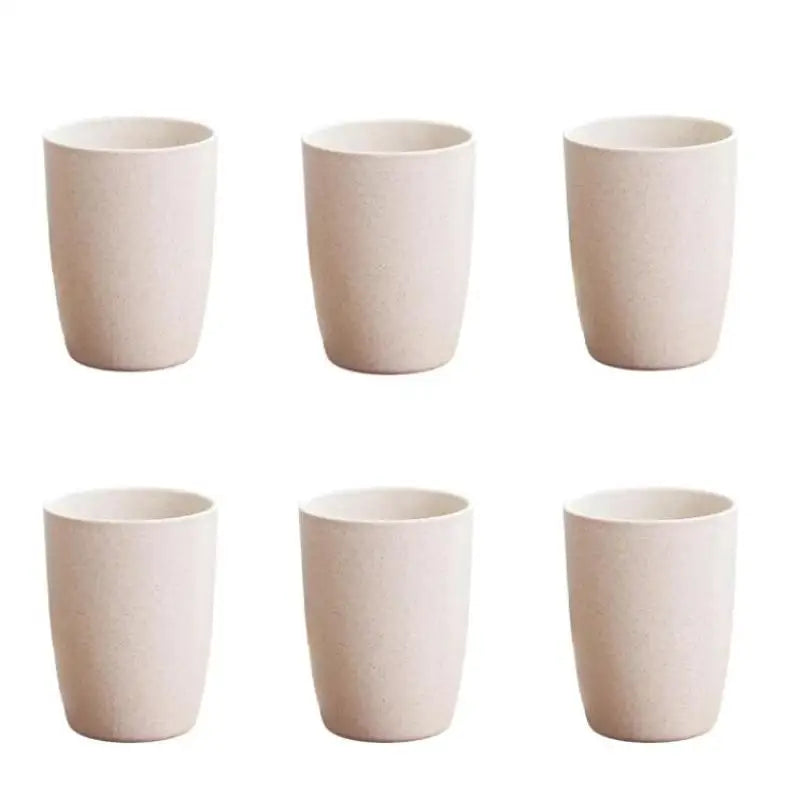 12-Pack Wheat Straw Mouthwash Cups – Kids & Adults Travel Cup Wheat Straw Cups Peaceful Pleasures Health and Wellness Beige 6pcs