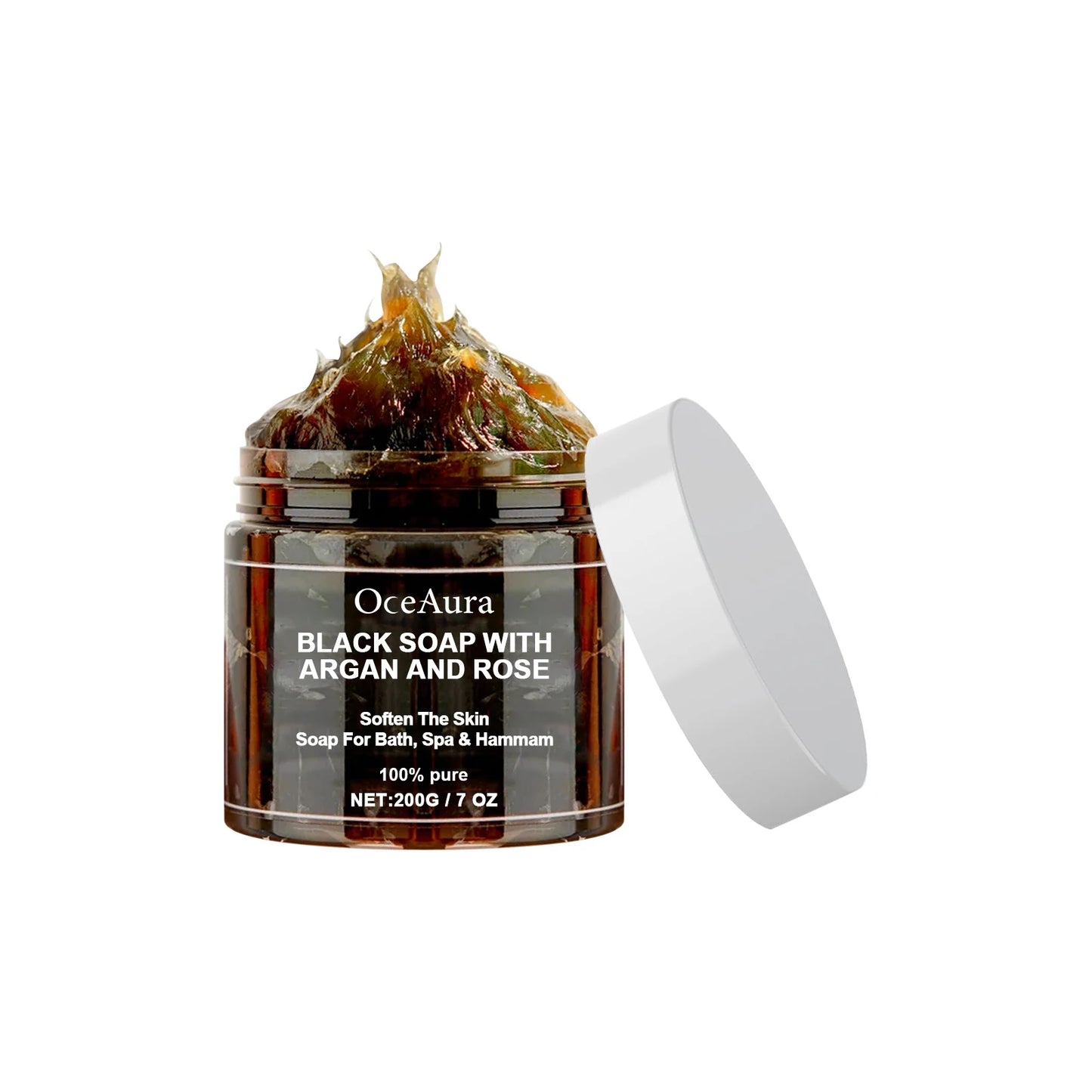 OceAura Black Beldi Soap Argan & Rose 200g – Body Scrub