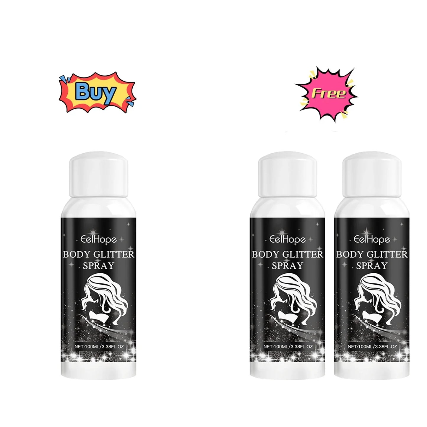 Eelhope Body & Face Glitter Spray – Shimmer Highlighter 100ml
