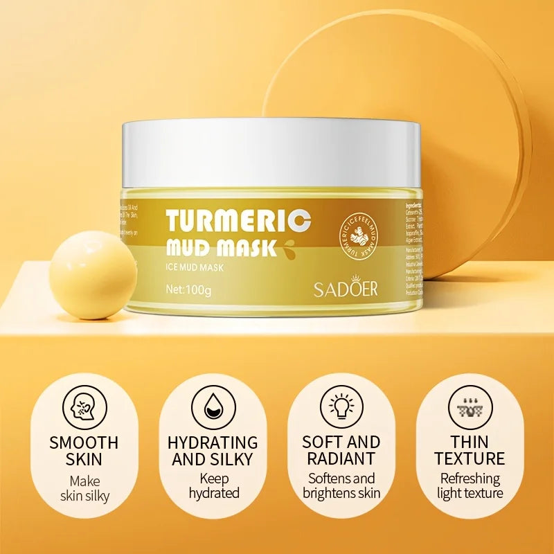 SADOER Turmeric & Ginger Mud Mask – Moisturizing Face Mask