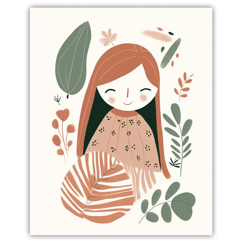 Nursery Wall Art Boho Cute Girl Teepee Canvas Painting Nordic Poster Print for Baby Girl Kids Bedroom Decor Peaceful Pleasures Health and Wellness 03 30x40cm No Frame China Mainland