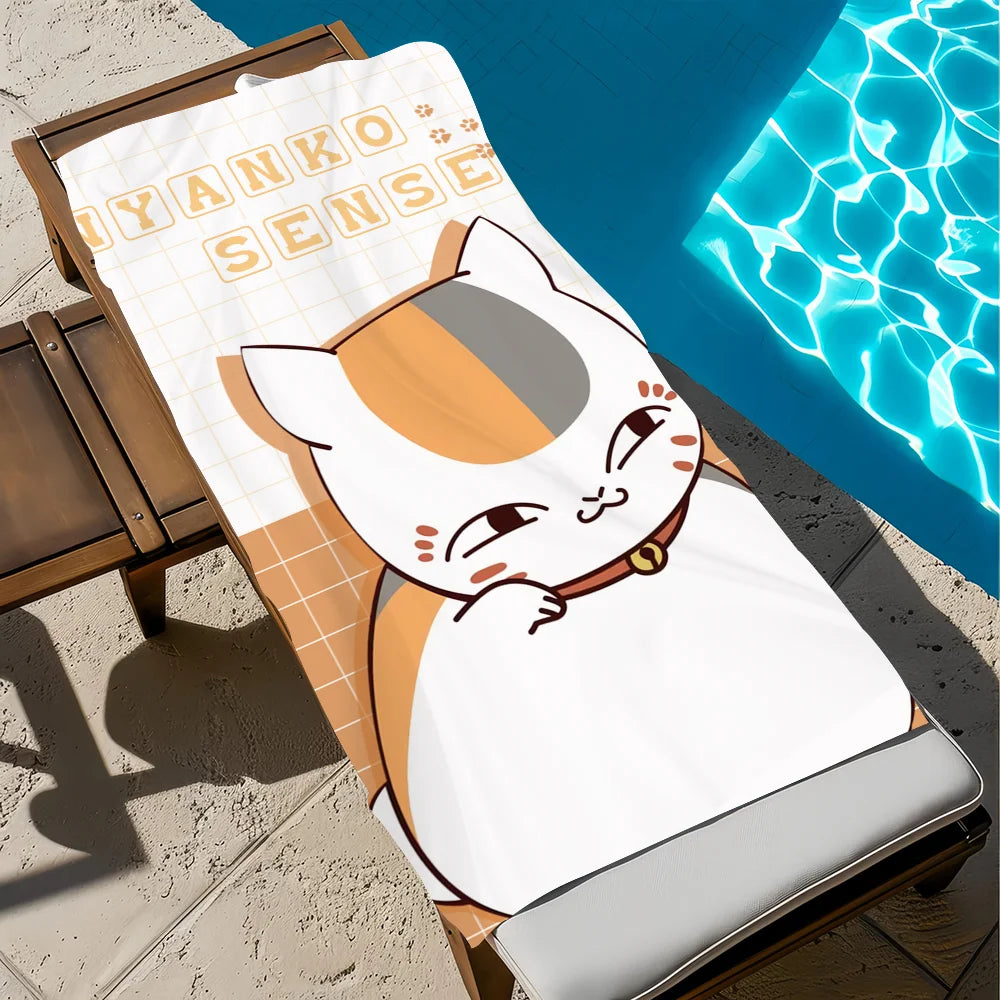 Anime Cat Nyanko Madara Quick-Dry Beach Towel | 11 Sizes Beach Towel Peaceful Pleasures Health and Wellness z4 STJ40x70CM
