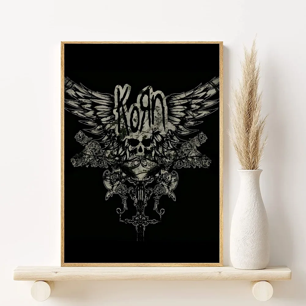 1pc Korn Rock Band Music Poster, Minimalist Aesthetics Canvas Painting Print for Living Room Modern Home Decor Peaceful Pleasures Health and Wellness z5 40x50cm Unframed