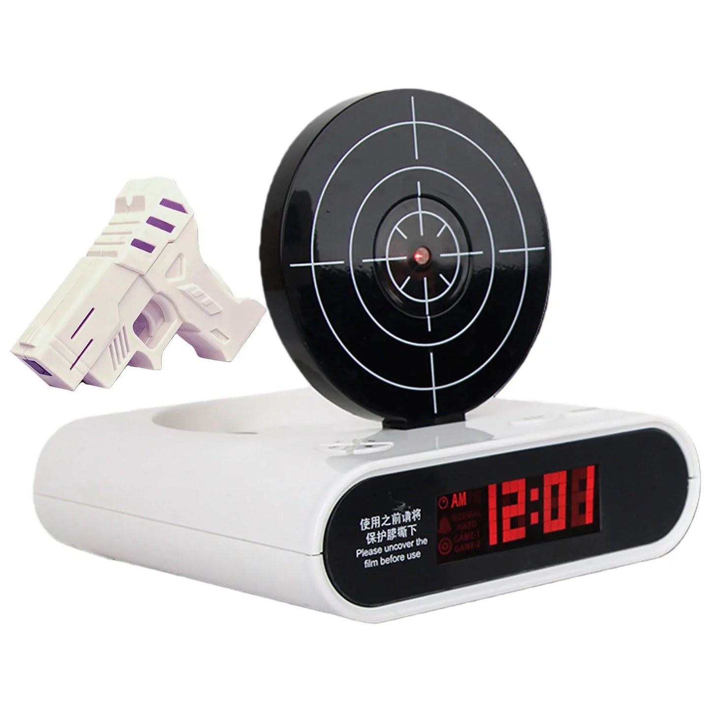 Target Shooting Alarm Clock with Gun & LED Display | Novelty