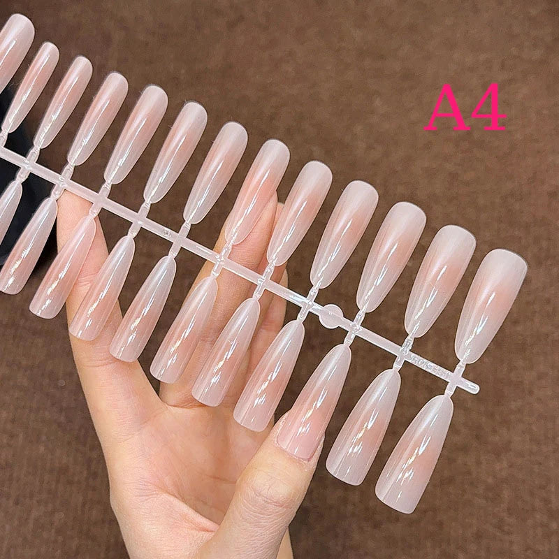 30Pcs Gradient Nude Color Fake Nail Press On Quick Extension Matte Wearable False Nails Natural Multi-Style Full Cover Nail Tips Peaceful Pleasures Health and Wellness A4