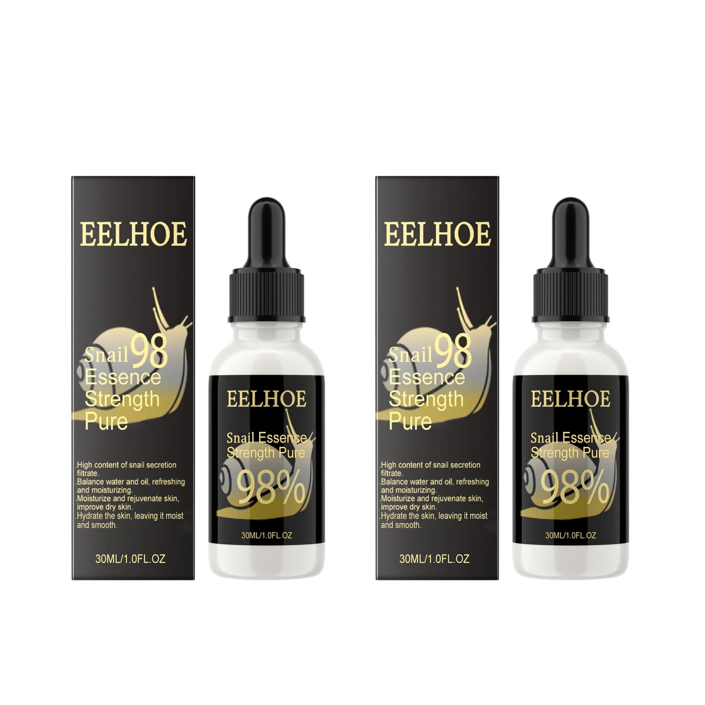 Snail Essence Fade Fine Lines Repair Skin Barrier Moisturizing Refines Pores Nourishes Rejuvenates Anti Wrinkle Facial Essence Peaceful Pleasures Health and Wellness 2 x 30ml Boxed