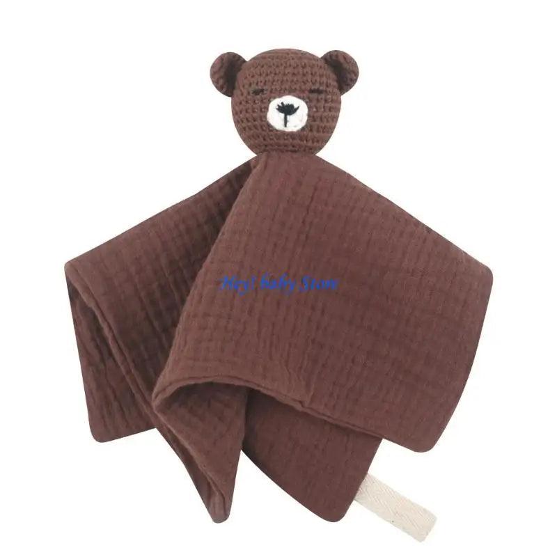Baby Knitted Bear Security Comforter | Soft Cotton Burp Cloth