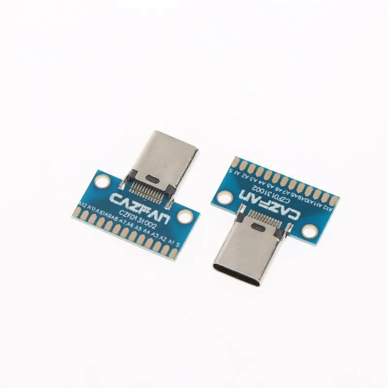 New 2Pcs USB 3.1 Type C Connector 24P Male Female Plug Receptacle Adapter To Solder Cable Test Board PCB DIY Adapter Peaceful Pleasures Health and Wellness Female