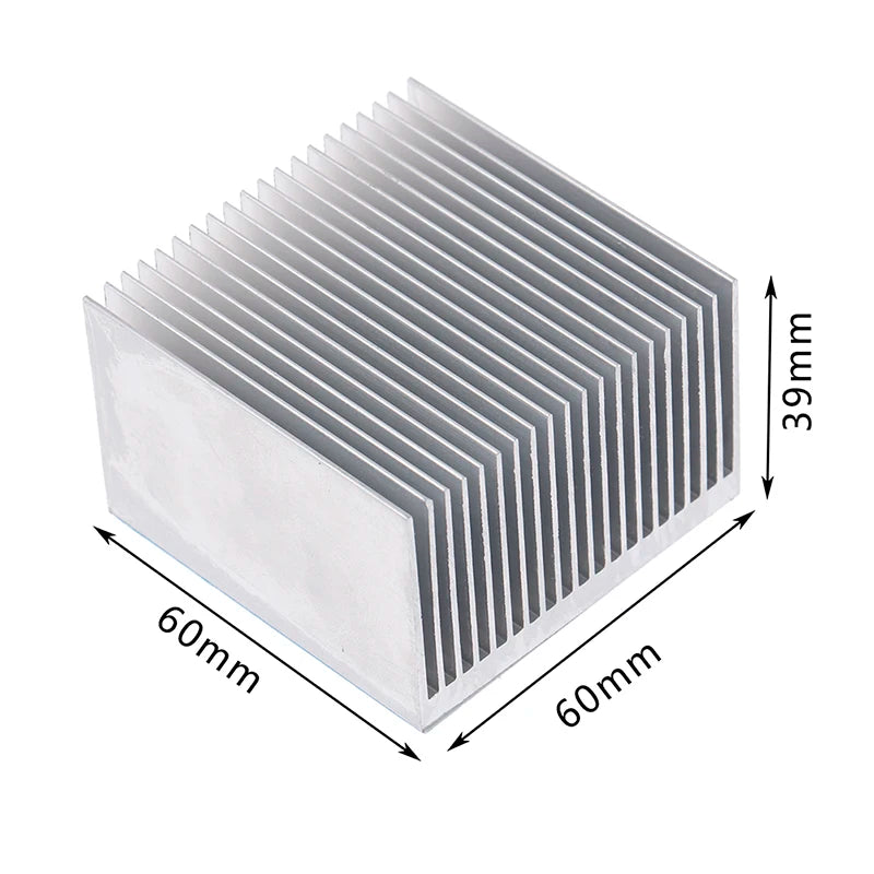 60*60*39mm/100*60*39mm With Thermal Conductive Adhesive Aluminum Alloy Heatsink Cooling Pad LED IC Chip Cooler Radiator Silver Peaceful Pleasures Health and Wellness 60x60x39mm
